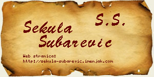 Sekula Šubarević vizit kartica